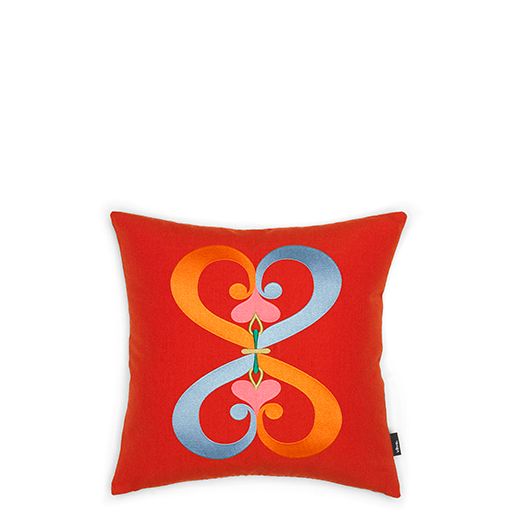 Embroidered Pillow - Double Heart
