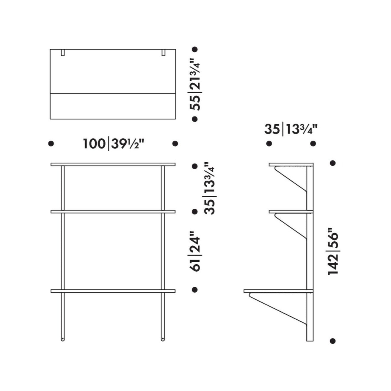 Kaari Wall Shelf with Desk