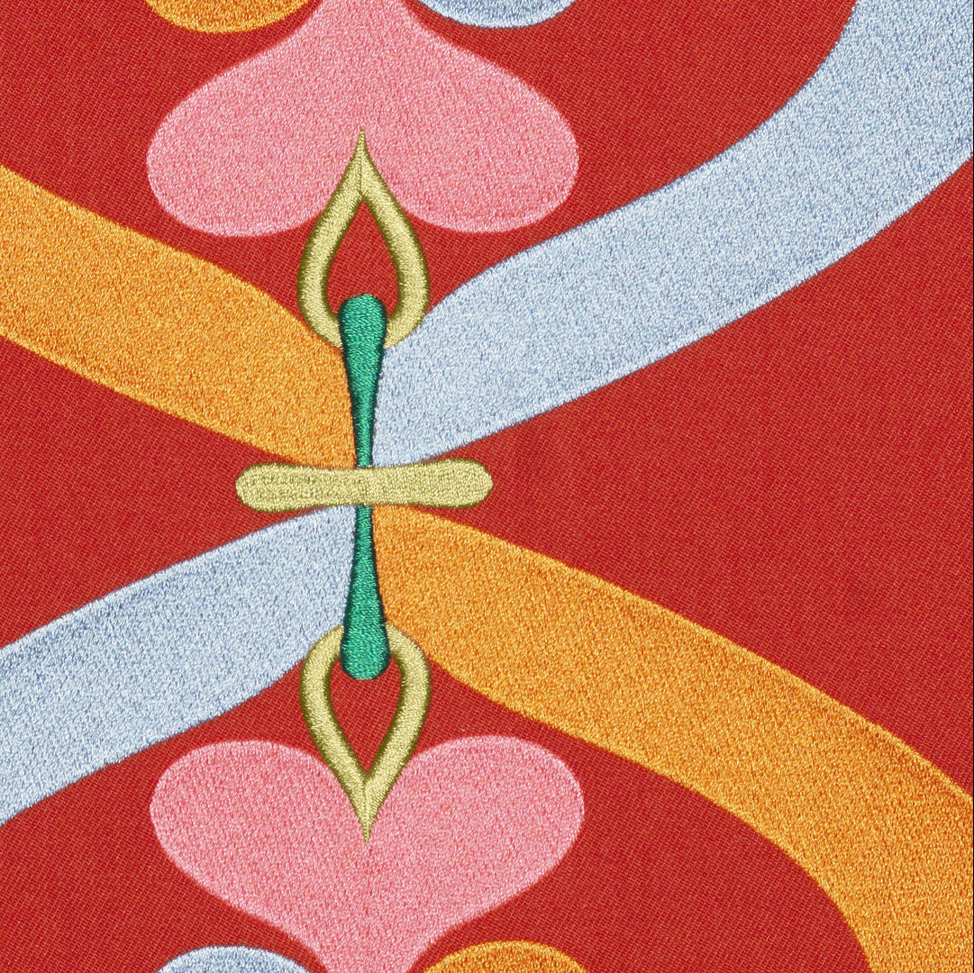 Embroidered Pillow - Double Heart