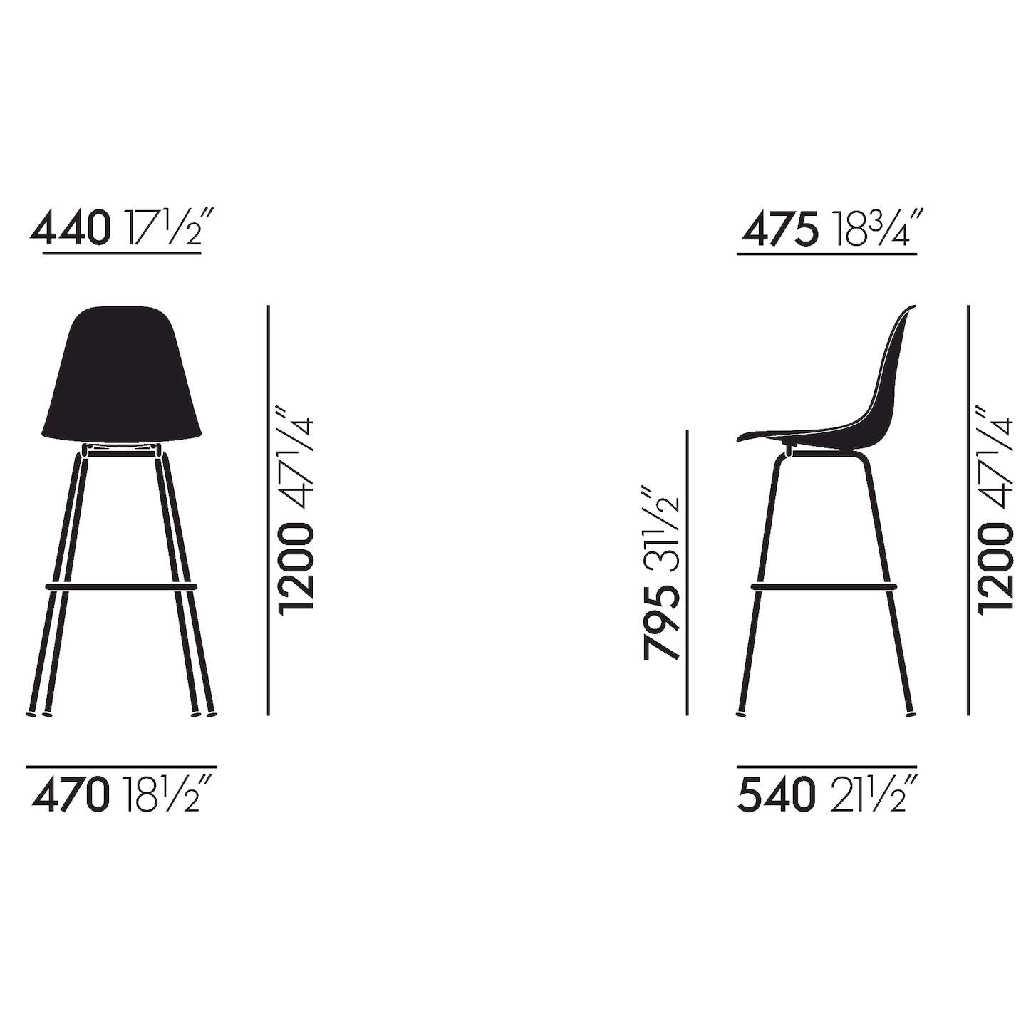 Eames Fiberglass Stool High