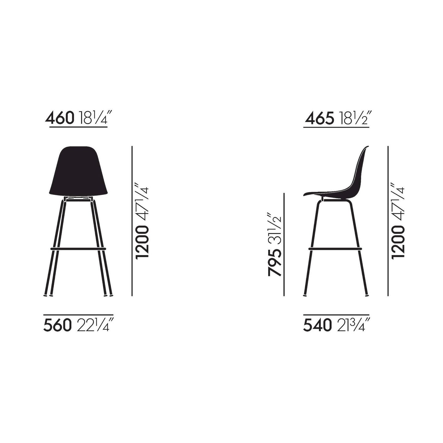 Eames Plastic Stool RE High