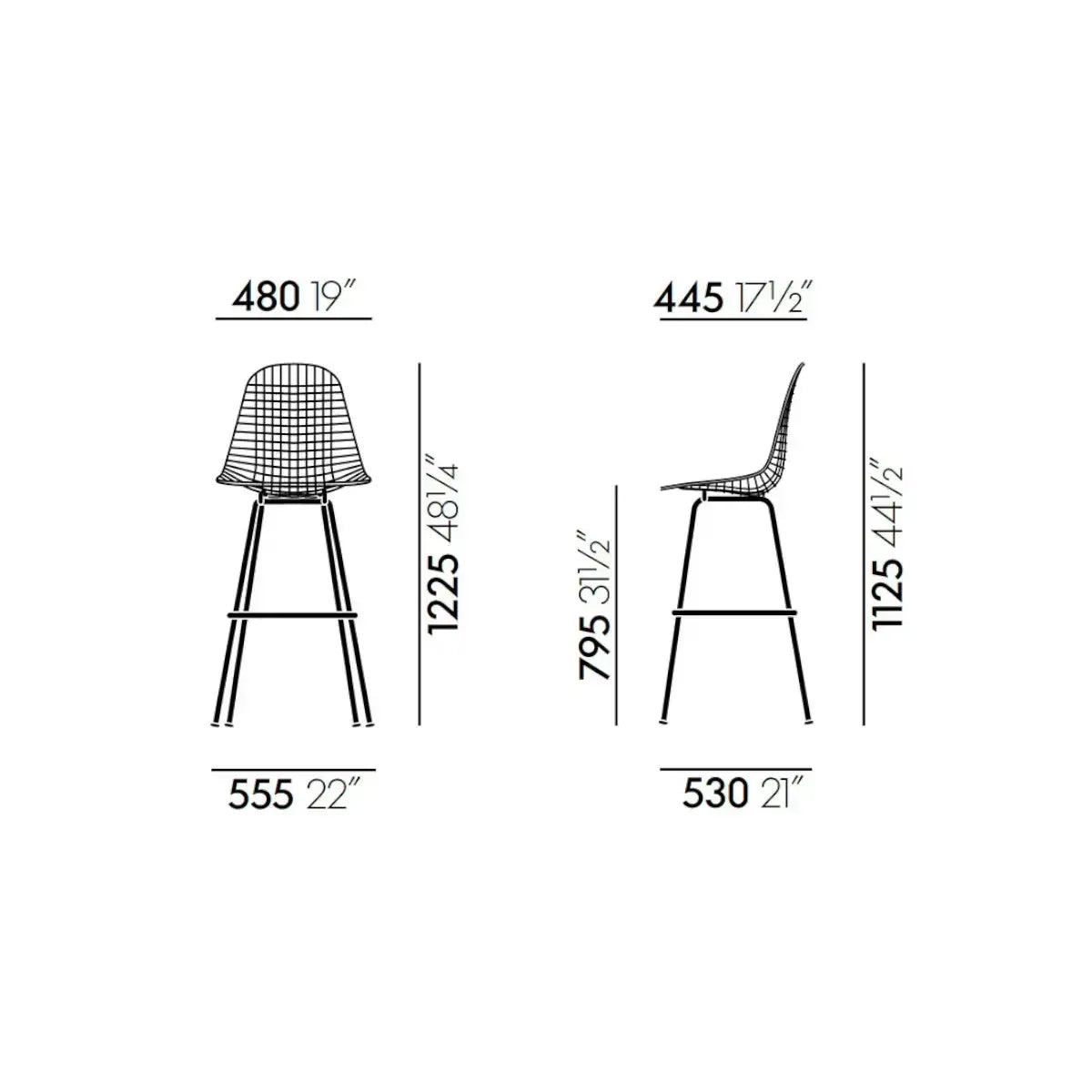Wire Stool High