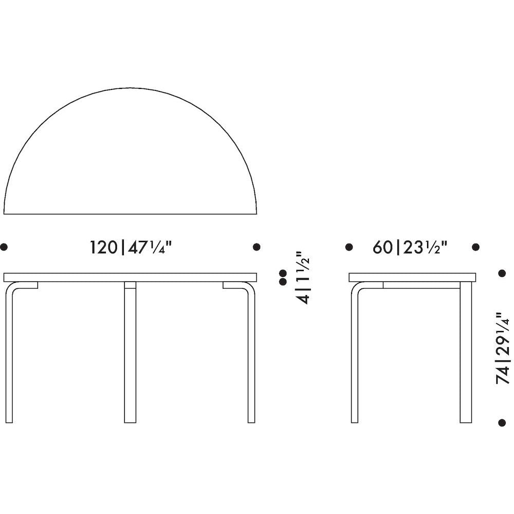 Aalto Table half-round