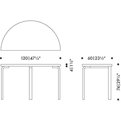 Aalto Table half-round