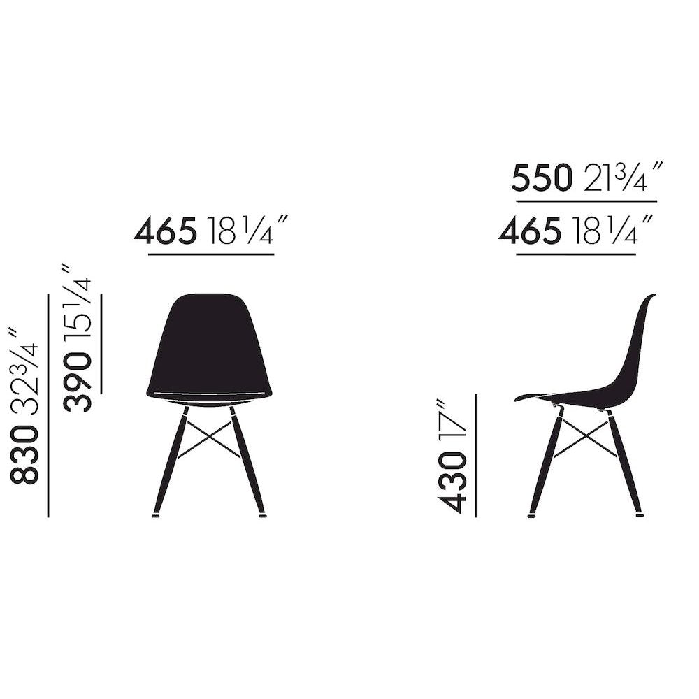 Eames Fiberglass Side Chair DSW